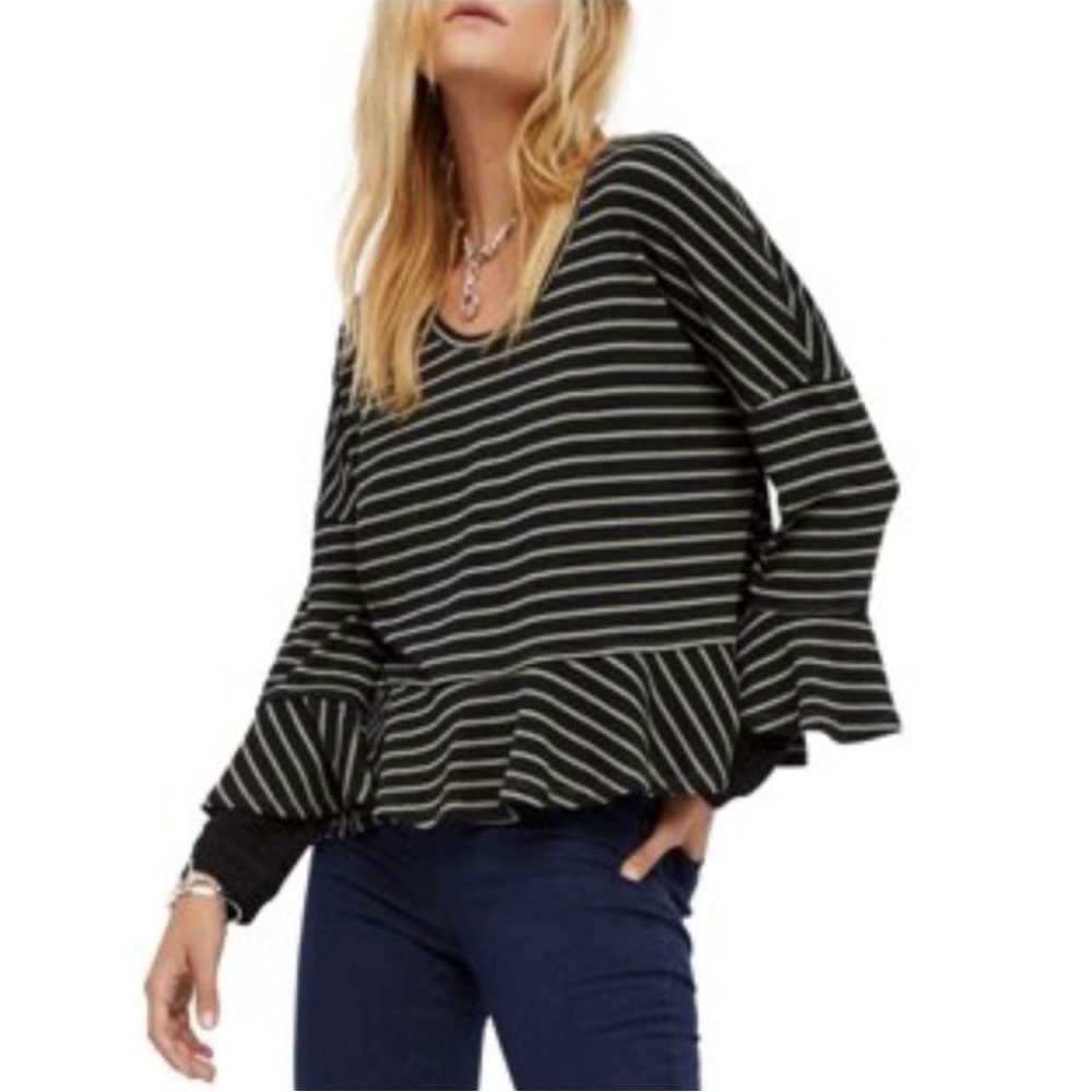 We The Free | Round About Tee | Black Stripe Oversized | Women’s Small